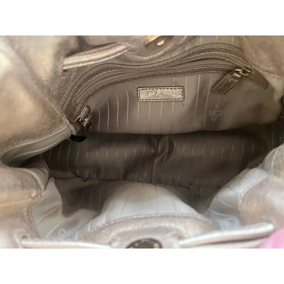 Cole Haan Denny Drawstring Soft Gold Leather Shoulder Bag NWOT Excellent - Picture 6 of 8